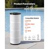 VEVOR PLFPCC80 Pool Filter Replaces Pentair CCP320, Pleatco PCC80-PAK4, Ultral-A5, Unicel C-7470, R173573, Filbur FC-1976, 178580, 817-0081, Clean and Clear Plus 320, L x OD:20″x 7″, 4 x 80 sq.ft(Black 4×80 SQFT)
