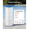 VEVOR PLFPCC80 Pool Filter Replaces Pentair CCP320, Pleatco PCC80-PAK4, Ultral-A5, Unicel C-7470, R173573, Filbur FC-1976, 178580, 817-0081, Clean and Clear Plus 320, L x OD:20″x 7″, 4 x 80 sq.ft(Blue 120 SQFT)