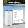 VEVOR PLFPCC80 Pool Filter Replaces Pentair CCP320, Pleatco PCC80-PAK4, Ultral-A5, Unicel C-7470, R173573, Filbur FC-1976, 178580, 817-0081, Clean and Clear Plus 320, L x OD:20″x 7″, 4 x 80 sq.ft(Blue 90 SQFT)
