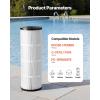 VEVOR PLFPCC80 Pool Filter Replaces Pentair CCP320, Pleatco PCC80-PAK4, Ultral-A5, Unicel C-7470, R173573, Filbur FC-1976, 178580, 817-0081, Clean and Clear Plus 320, L x OD:20″x 7″, 4 x 80 sq.ft(Black 50 SQFT)