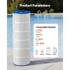 VEVOR PLFPCC80 Pool Filter Replaces Pentair CCP320, Pleatco PCC80-PAK4, Ultral-A5, Unicel C-7470, R173573, Filbur FC-1976, 178580, 817-0081, Clean and Clear Plus 320, L x OD:20″x 7″, 4 x 80 sq.ft(Blue 175 SQFT)