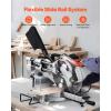 VEVOR Sliding Compound Miter Saw, 12-Inch Blade, 15 Amp Motor, 60-Tooth, Corded Double Bevel Sliding Miter Saw, LED Precision Alignment, Angle Adjustable, for Wood, Composite Decking, Laminates(Double Bevel-12″)