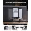 VEVOR Under Counter Ice Maker Machine, Crescent Ice, 25 Lbs/Day Stainless Steel Built in Ice Maker with Reversible Door, 22Lbs Storage Ice Maker Machine for Commercial Home Kitchen, No Drain Required(Cube Ice with Drain)