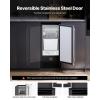 VEVOR Under Counter Ice Maker Machine, Crescent Ice, 25 Lbs/Day Stainless Steel Built in Ice Maker with Reversible Door, 22Lbs Storage Ice Maker Machine for Commercial Home Kitchen, No Drain Required(Cube Ice)