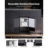 VEVOR Under Counter Ice Maker Machine, Crescent Ice, 25 Lbs/Day Stainless Steel Built in Ice Maker with Reversible Door, 22Lbs Storage Ice Maker Machine for Commercial Home Kitchen, No Drain Required(Crescent Ice)