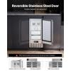 VEVOR Under Counter Ice Maker Machine, Crescent Ice, 25 Lbs/Day Stainless Steel Built in Ice Maker with Reversible Door, 22Lbs Storage Ice Maker Machine for Commercial Home Kitchen, No Drain Required(Nugget Ice)
