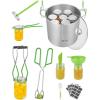 VEVOR Canning Supplies Starter Kit, 9 Pieces Stainless Steel Water Bath Canning Kit for Beginners, Canning Tools Set: Rack, Ladle, Measuring Spoon, Funnel, Tongs, Jar Lifter, Jar Wrench(21QT+8PCS)