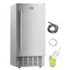 VEVOR Under Counter Ice Maker Machine, Crescent Ice, 25 Lbs/Day Stainless Steel Built in Ice Maker with Reversible Door, 22Lbs Storage Ice Maker Machine for Commercial Home Kitchen, No Drain Required(Nugget Ice)