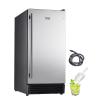 VEVOR Under Counter Ice Maker Machine, Crescent Ice, 25 Lbs/Day Stainless Steel Built in Ice Maker with Reversible Door, 22Lbs Storage Ice Maker Machine for Commercial Home Kitchen, No Drain Required(Cube Ice)