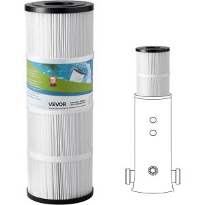 VEVOR PLFPCC80 Pool Filter Replaces Pentair CCP320, Pleatco PCC80-PAK4, Ultral-A5, Unicel C-7470, R173573, Filbur FC-1976, 178580, 817-0081, Clean and Clear Plus 320, L x OD:20″x 7″, 4 x 80 sq.ft(Black 50 SQFT)