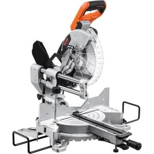 VEVOR Sliding Compound Miter Saw, 12-Inch Blade, 15 Amp Motor, 60-Tooth, Corded Double Bevel Sliding Miter Saw, LED Precision Alignment, Angle Adjustable, for Wood, Composite Decking, Laminates(Double Bevel-10″)