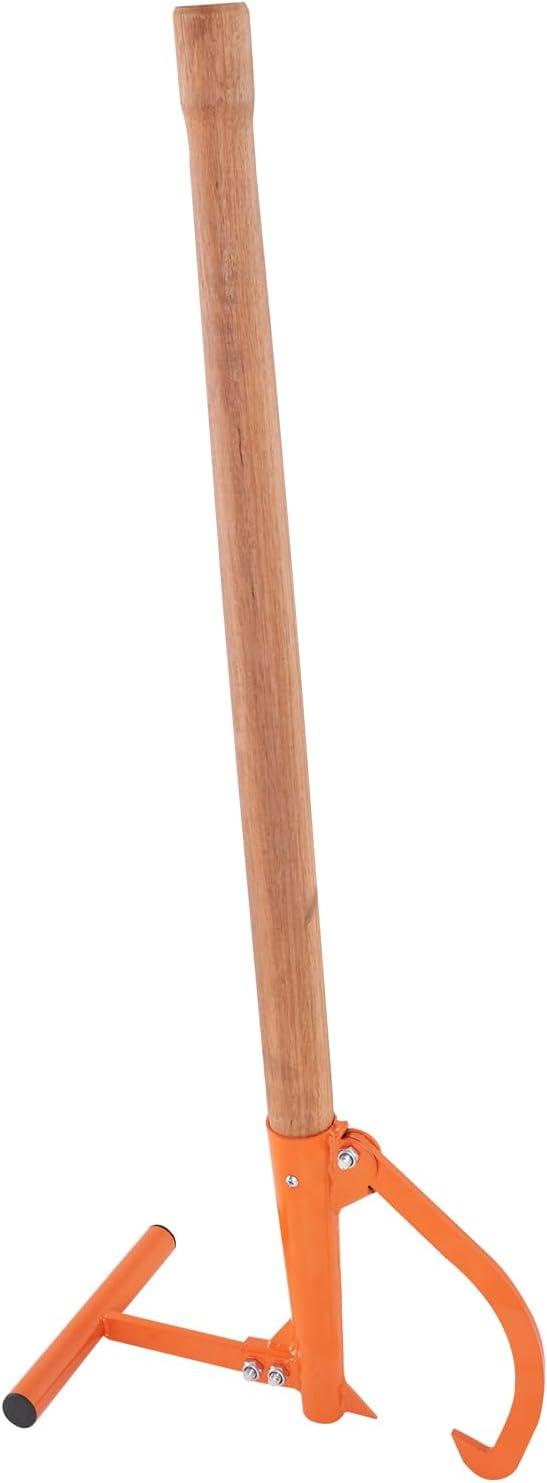 image:imageVEVOR 48 Timberjack Log Lifter Adjustable Heavy Duty Log Roller Cant Hook Log Jack with Rubber Grip Log Cant Hook Logging Tools for Rolling and Raising Up Logs up to 15 DiaWood Handle 465