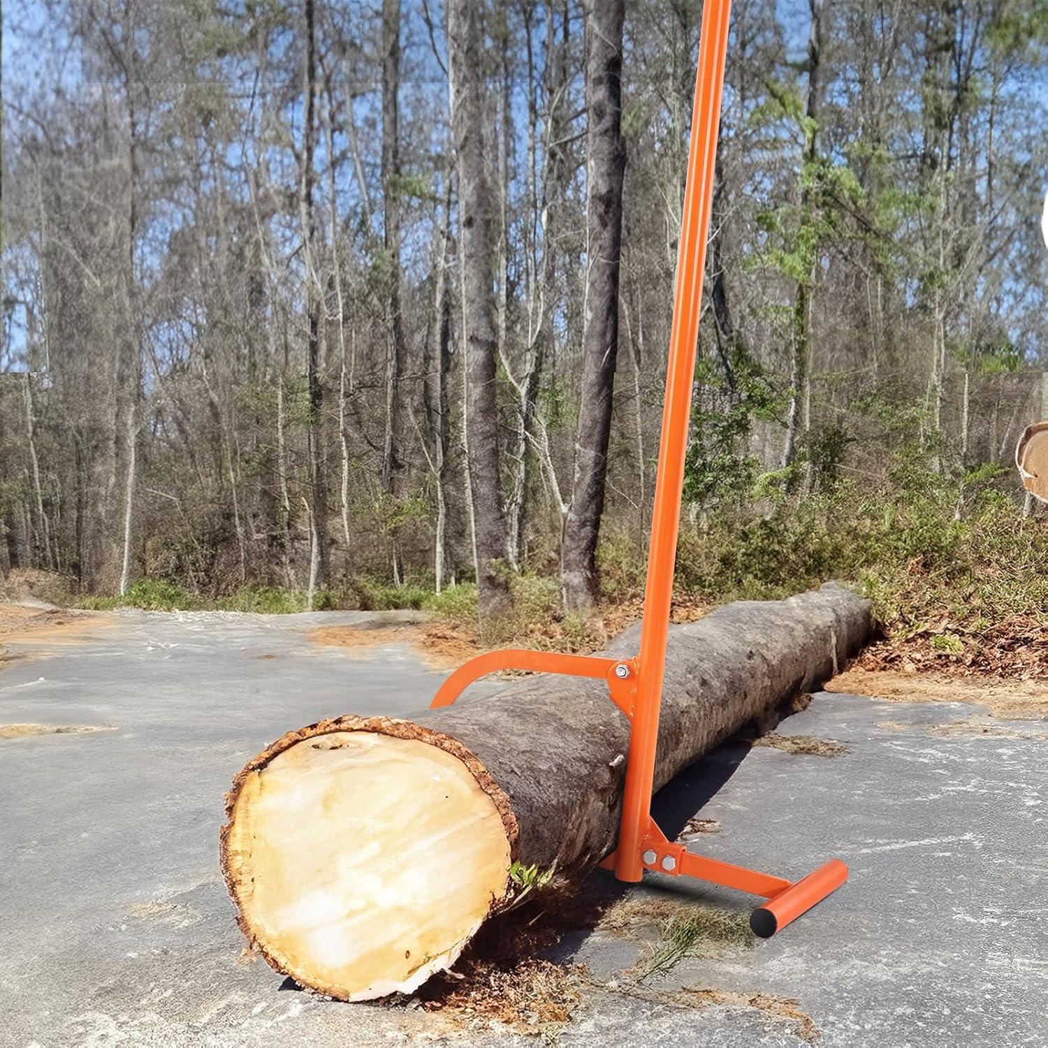 image:imageVEVOR 48 Timberjack Log Lifter Adjustable Heavy Duty Log Roller Cant Hook Log Jack with Rubber Grip Log Cant Hook Logging Tools for Rolling and Raising Up Logs up to 15 DiaSteel Handle 48