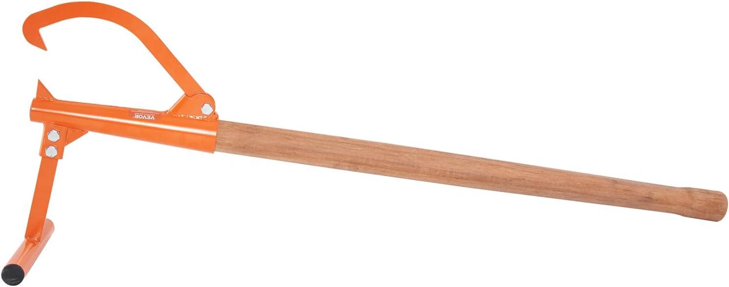 image:imageVEVOR 48 Timberjack Log Lifter Adjustable Heavy Duty Log Roller Cant Hook Log Jack with Rubber Grip Log Cant Hook Logging Tools for Rolling and Raising Up Logs up to 15 DiaWood Handle 465