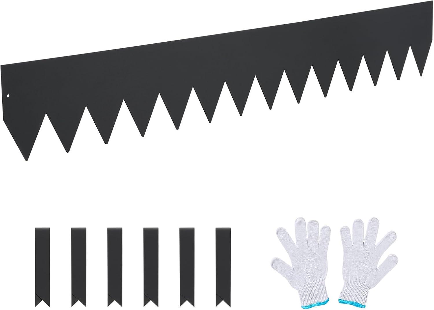 image:imageVEVOR Steel Landscape Edging 6 Packs 40 x 8 in RustResistant Metal Landscape Edging Bendable Garden Edging Border Heavy Duty Lawn Edging EasytoInstall Flower Bed Yard Pathway Divider Black40 L x 6 H 4 Pack