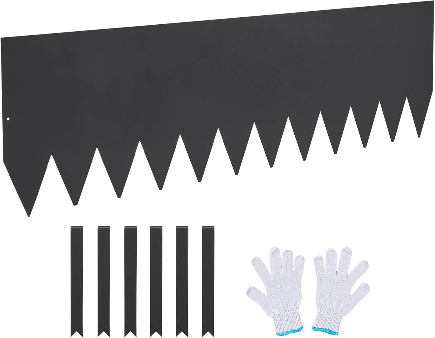 image:imageVEVOR Steel Landscape Edging 6 Packs 40 x 8 in RustResistant Metal Landscape Edging Bendable Garden Edging Border Heavy Duty Lawn Edging EasytoInstall Flower Bed Yard Pathway Divider Black40 L x 12 H 4 Pack