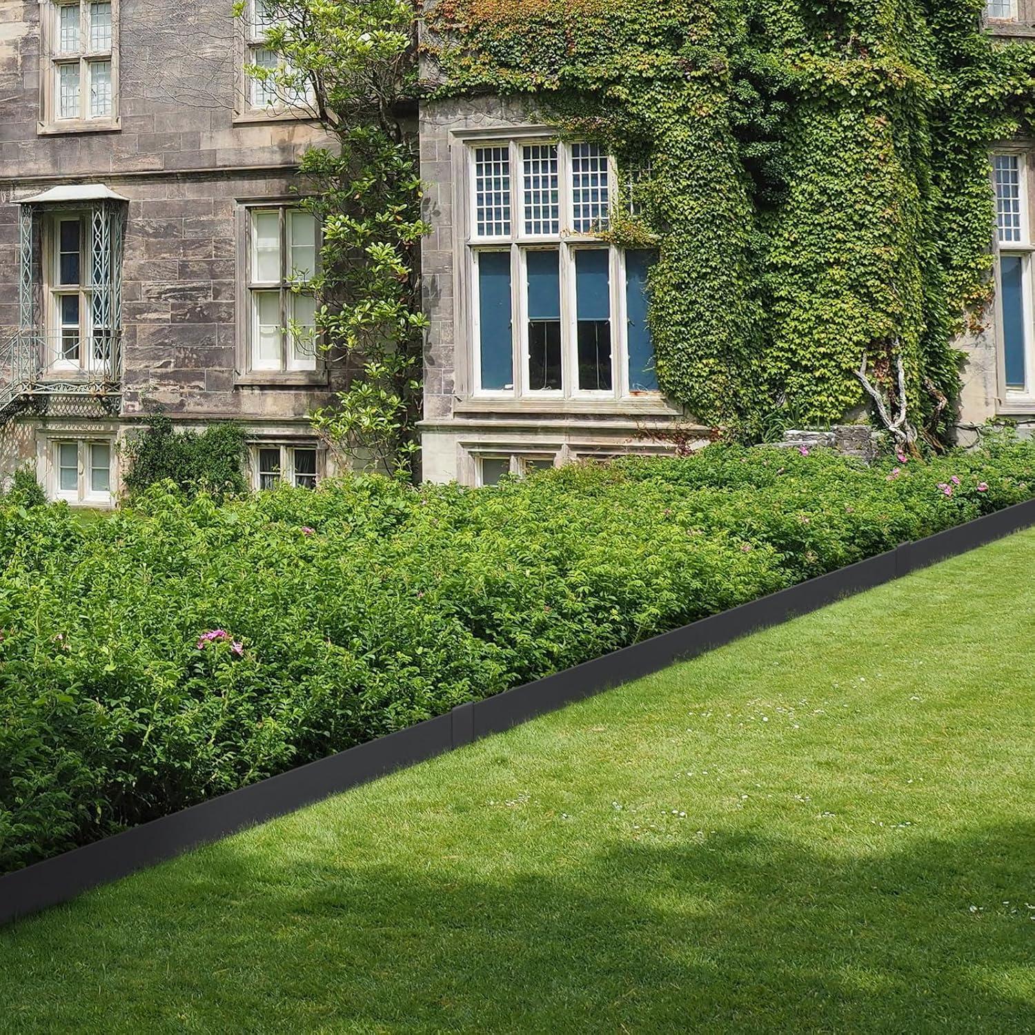 image:imageVEVOR Steel Landscape Edging 6 Packs 40 x 8 in RustResistant Metal Landscape Edging Bendable Garden Edging Border Heavy Duty Lawn Edging EasytoInstall Flower Bed Yard Pathway Divider Black40 L x 6 H 6 Pack