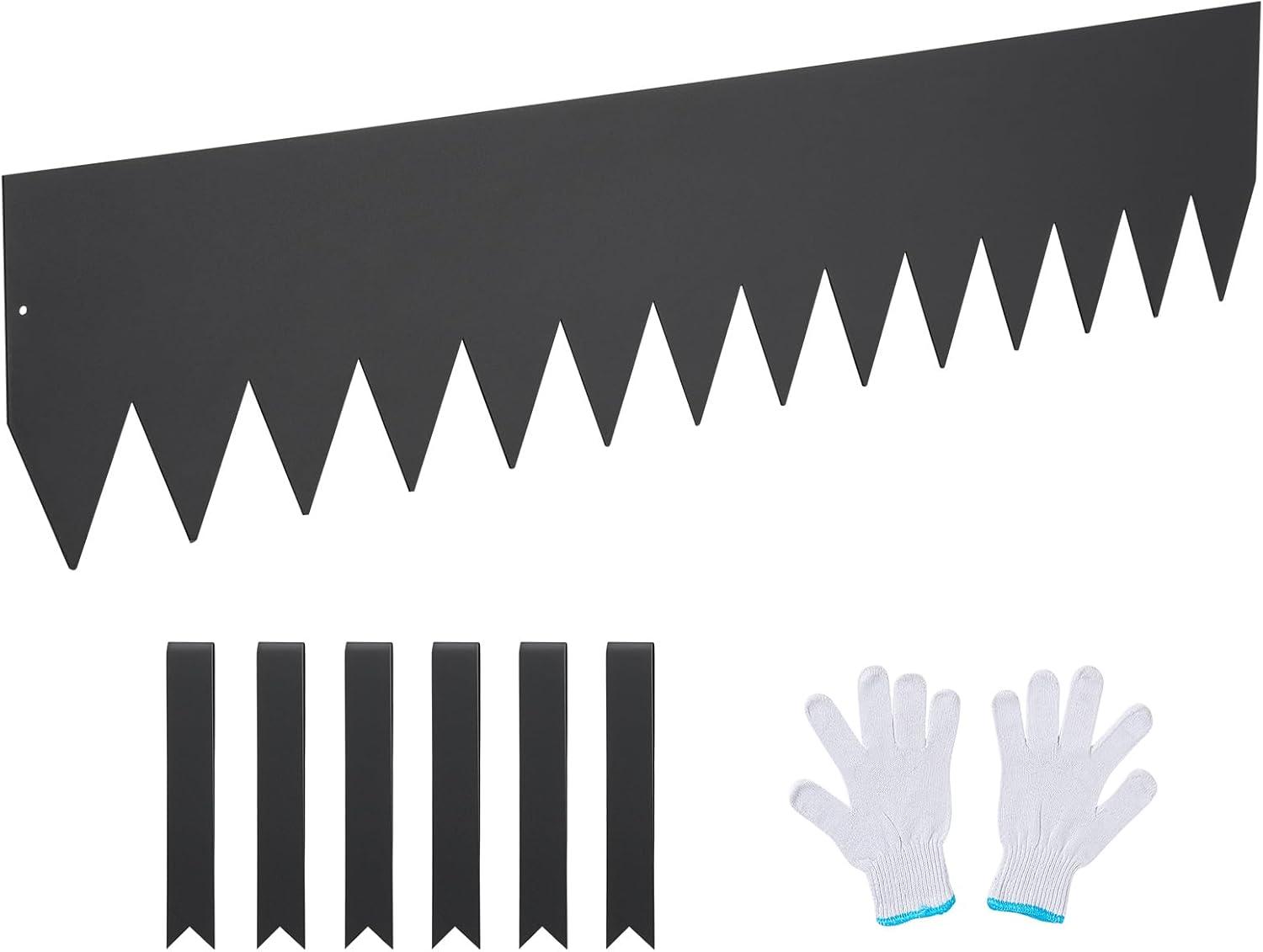 image:imageVEVOR Steel Landscape Edging 6 Packs 40 x 8 in RustResistant Metal Landscape Edging Bendable Garden Edging Border Heavy Duty Lawn Edging EasytoInstall Flower Bed Yard Pathway Divider Black40 L x 8 H 6 Pack