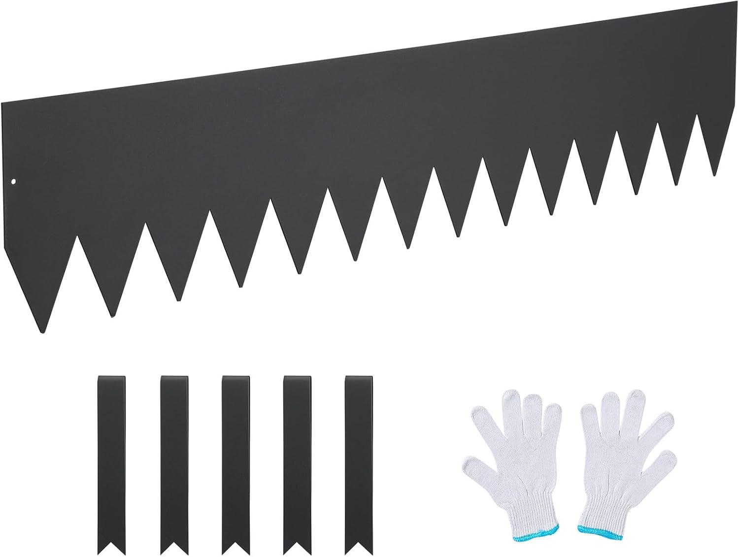 image:imageVEVOR Steel Landscape Edging 6 Packs 40 x 8 in RustResistant Metal Landscape Edging Bendable Garden Edging Border Heavy Duty Lawn Edging EasytoInstall Flower Bed Yard Pathway Divider Black40 L x 8 H 3 Pack