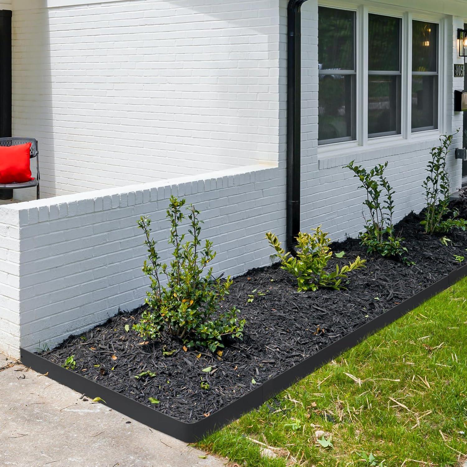 image:imageVEVOR Steel Landscape Edging 6 Packs 40 x 8 in RustResistant Metal Landscape Edging Bendable Garden Edging Border Heavy Duty Lawn Edging EasytoInstall Flower Bed Yard Pathway Divider Black40 L x 6 H 4 Pack