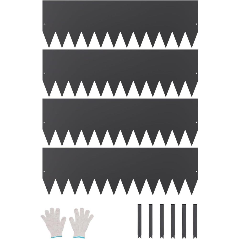 image:imageVEVOR Steel Landscape Edging 6 Packs 40 x 8 in RustResistant Metal Landscape Edging Bendable Garden Edging Border Heavy Duty Lawn Edging EasytoInstall Flower Bed Yard Pathway Divider Black40 L x 12 H 4 Pack