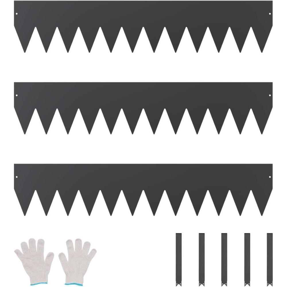image:imageVEVOR Steel Landscape Edging 6 Packs 40 x 8 in RustResistant Metal Landscape Edging Bendable Garden Edging Border Heavy Duty Lawn Edging EasytoInstall Flower Bed Yard Pathway Divider Black40 L x 8 H 3 Pack