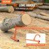 VEVOR 48″ Timberjack Log Lifter, Adjustable Heavy Duty Log Roller Cant Hook, Log Jack with Rubber Grip, Log Cant Hook Logging Tools for Rolling and Raising Up Logs up to 15″ Dia(Steel Handle 48″)