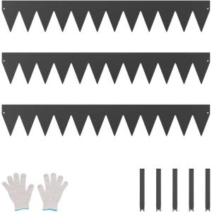 VEVOR Steel Landscape Edging, 6 Packs 40 x 8 in Rust-Resistant Metal Landscape Edging, Bendable Garden Edging Border, Heavy Duty Lawn Edging, Easy-to-Install, Flower Bed Yard Pathway Divider Black(40″ L x 6″ H 3 Pack)