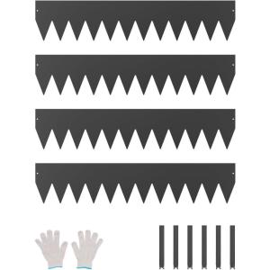 VEVOR Steel Landscape Edging, 6 Packs 40 x 8 in Rust-Resistant Metal Landscape Edging, Bendable Garden Edging Border, Heavy Duty Lawn Edging, Easy-to-Install, Flower Bed Yard Pathway Divider Black(40″ L x 8″ H 4 Pack)