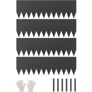 VEVOR Steel Landscape Edging, 6 Packs 40 x 8 in Rust-Resistant Metal Landscape Edging, Bendable Garden Edging Border, Heavy Duty Lawn Edging, Easy-to-Install, Flower Bed Yard Pathway Divider Black(40″ L x 12″ H 4 Pack)