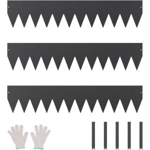 VEVOR Steel Landscape Edging, 6 Packs 40 x 8 in Rust-Resistant Metal Landscape Edging, Bendable Garden Edging Border, Heavy Duty Lawn Edging, Easy-to-Install, Flower Bed Yard Pathway Divider Black(40″ L x 8″ H 3 Pack)