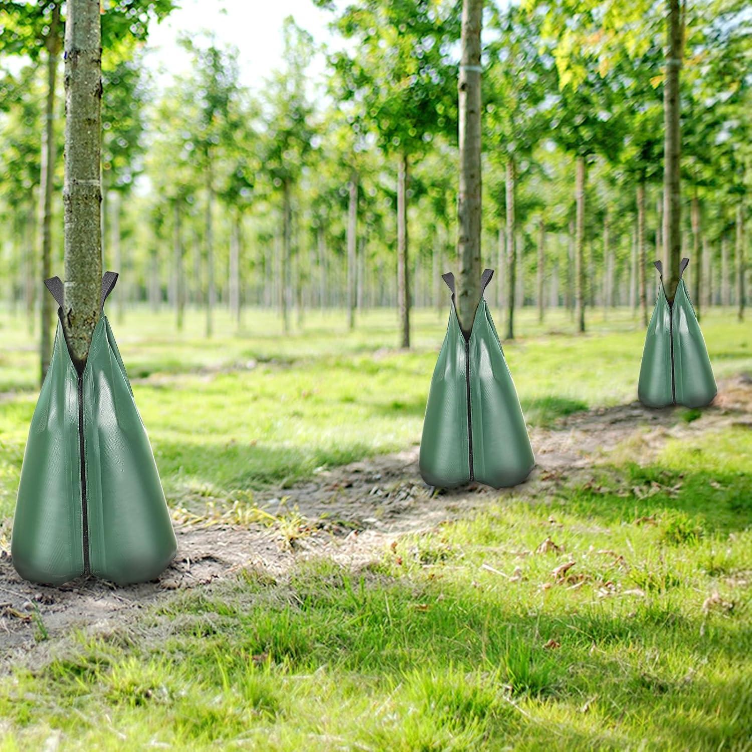 image:imageVEVOR Tree Watering Bag 25 Packs 20 Gallons Watering Bags for New Trees 59 Hours Slow Release Refillable Tree Drip Irrigation Bags with Zipper Durable Tree Watering System for Deep Root Targeting4Pcs 20Gal