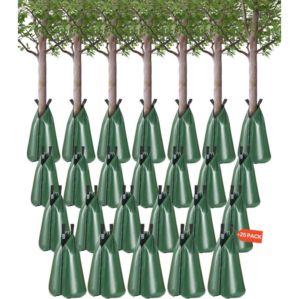 image:imageVEVOR Tree Watering Bag 25 Packs 20 Gallons Watering Bags for New Trees 59 Hours Slow Release Refillable Tree Drip Irrigation Bags with Zipper Durable Tree Watering System for Deep Root Targeting25Pcs 20Gal
