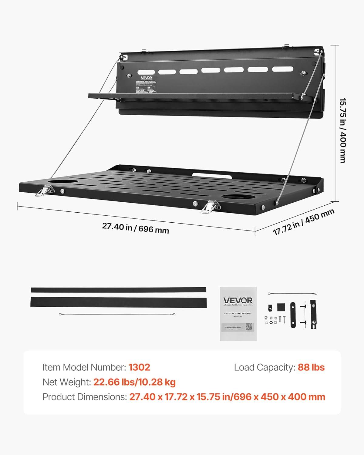 image:imageVEVOR Tailgate Table for 20212026 Ford Bronco 4 Door Hardtops Exclude Bronco Sport Foldable Molle Panel Drop Down Table Rear Door Cargo Storage Rack Shelf Luggage Holder CarrierFord Bronco20212025