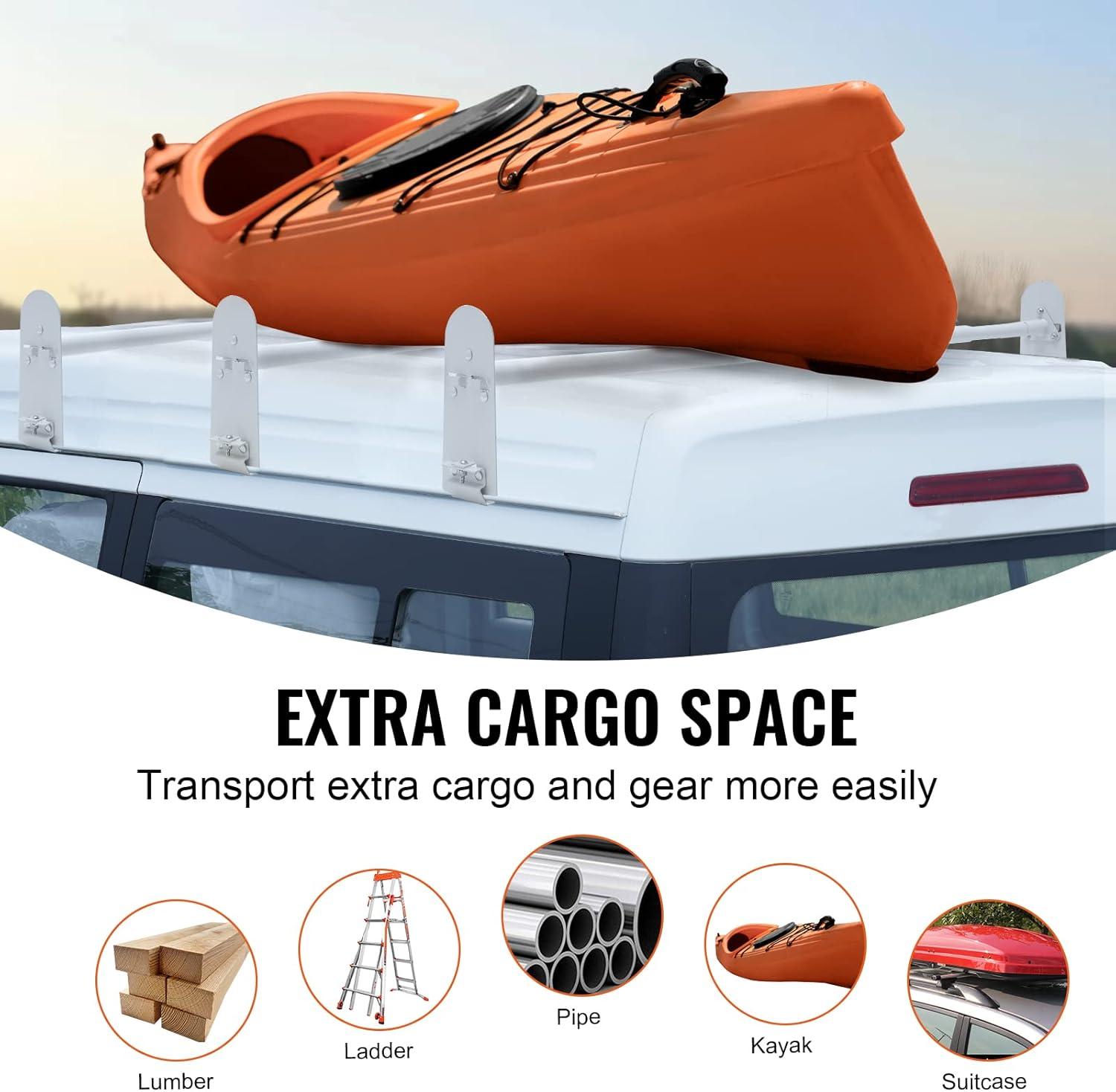 image:imageVEVOR Van Ladder Racks 472787 in Adjustable 500 lbs Capacity Alloy Steel Compatible with FullSize Vans 2 Pcs Whitefor Fullsize Vans