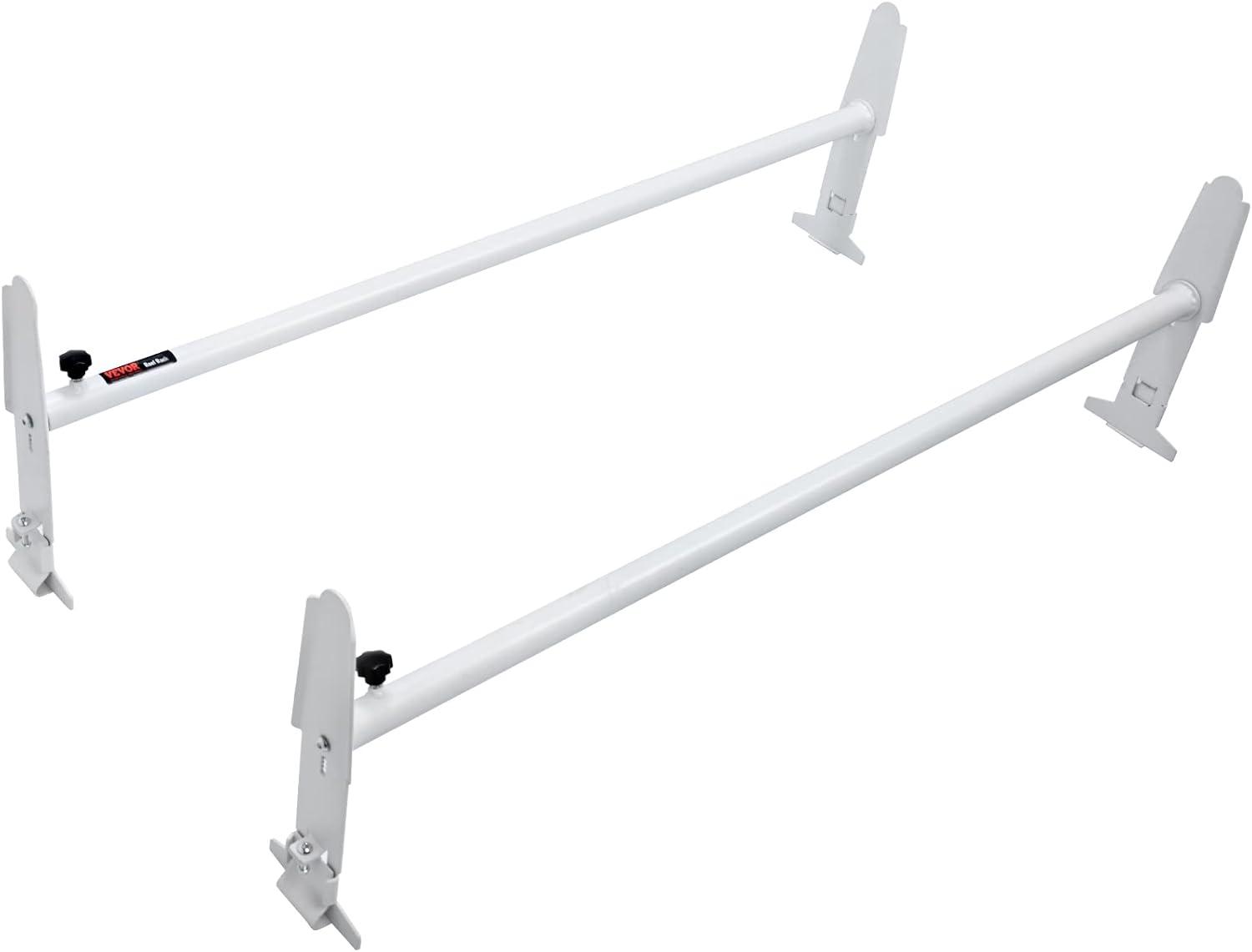 image:imageVEVOR Van Ladder Racks 472787 in Adjustable 500 lbs Capacity Alloy Steel Compatible with FullSize Vans 2 Pcs Whitefor MidLarge Size Vans
