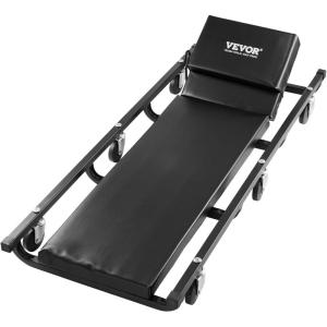 VEVOR Mechanic Garage Creeper, 40-Inch, 300 lbs Capacity Automotive Rolling Creeper with 6 Casters Adjustable Cushioned Headrest, Heavy Duty Steel Frame Low Profile for Garages, Repair Shops, and DIY(40 inch)