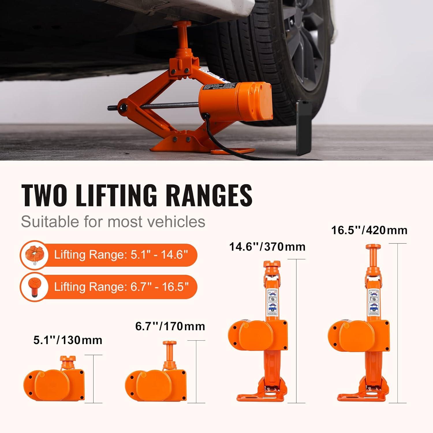 image:imageVEVOR Electric Car Jack Wireless 5 Tons Cordless Remote Control Hydraulic Electric Jack LED Light Hydraulic Repair Tool 135360mm Lifting Range for SUV MPV Sedan Truck Repair3T with Wrench