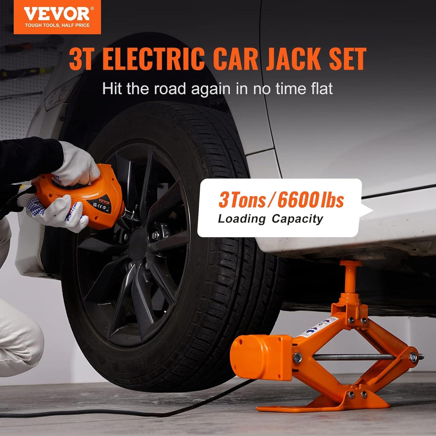 image:imageVEVOR Electric Car Jack Wireless 5 Tons Cordless Remote Control Hydraulic Electric Jack LED Light Hydraulic Repair Tool 135360mm Lifting Range for SUV MPV Sedan Truck Repair3T with Wrench