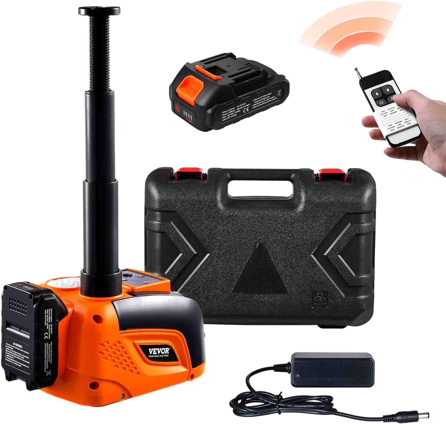 image:imageVEVOR Electric Car Jack Wireless 5 Tons Cordless Remote Control Hydraulic Electric Jack LED Light Hydraulic Repair Tool 135360mm Lifting Range for SUV MPV Sedan Truck Repair5T cordless remote