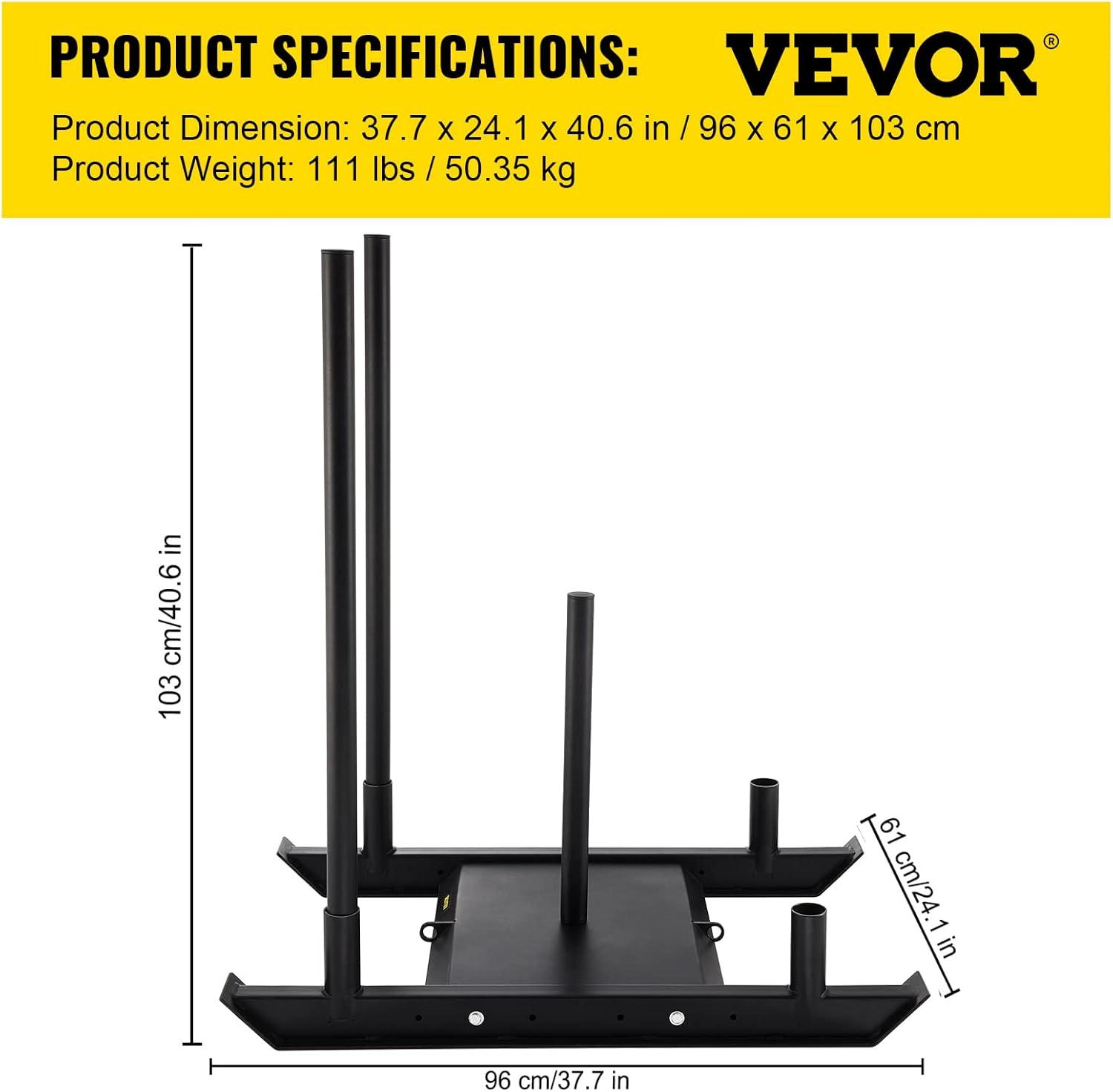 image:imageVEVOR Weight Training Pull Sled Fitness Strength Speed Training Sled Steel Power Sled Workout Equipment for Athletic Exercise and Speed ImprovementB500