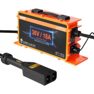 VEVOR 36 Volt Golf Cart Battery Charger, 12 AMP, Smart Battery Charger with D-Style Plug, Compatible with Lead-Acid AGM/Gel/EFB MF NMC LiFePO4 Batteries for EZGO TXT, IP67 Waterproof ETL Certified(36V 18A For D-Style Plug)