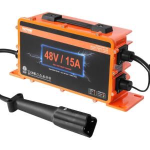 VEVOR 36 Volt Golf Cart Battery Charger, 12 AMP, Smart Battery Charger with D-Style Plug, Compatible with Lead-Acid AGM/Gel/EFB MF NMC LiFePO4 Batteries for EZGO TXT, IP67 Waterproof ETL Certified(48V 15A For G29 Plug)