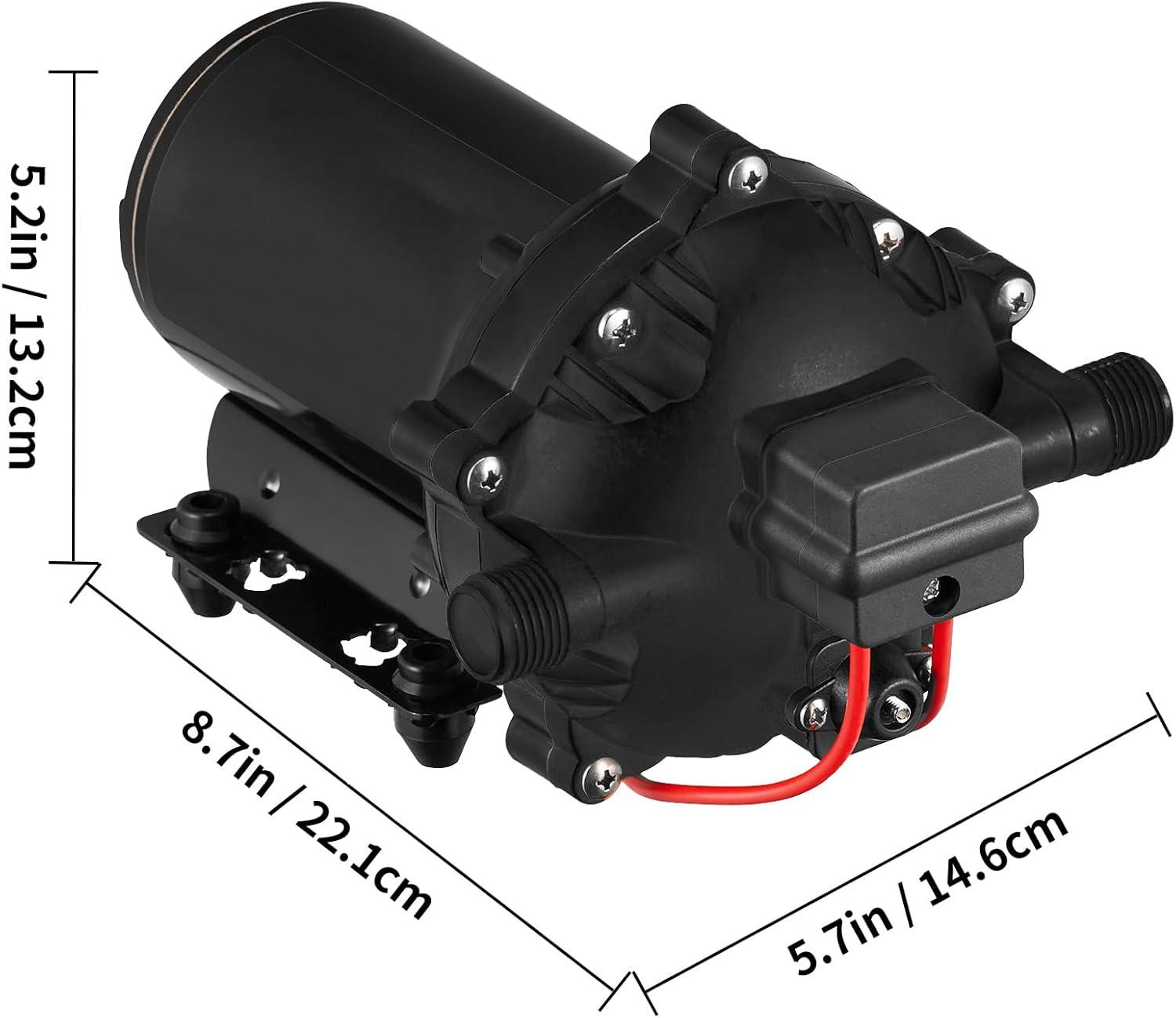image:imageVEVOR 12V Diaphragm Pump 3 GPM 1136 Lmin 3Chamber 12 Volt DC Water Pump with Automatic Pressure Switch 40100 PSI Adjustable 50 PSI 12 MNPT Port for RV Yacht Food Truck Camper Marine12V 55GPM 70PSI
