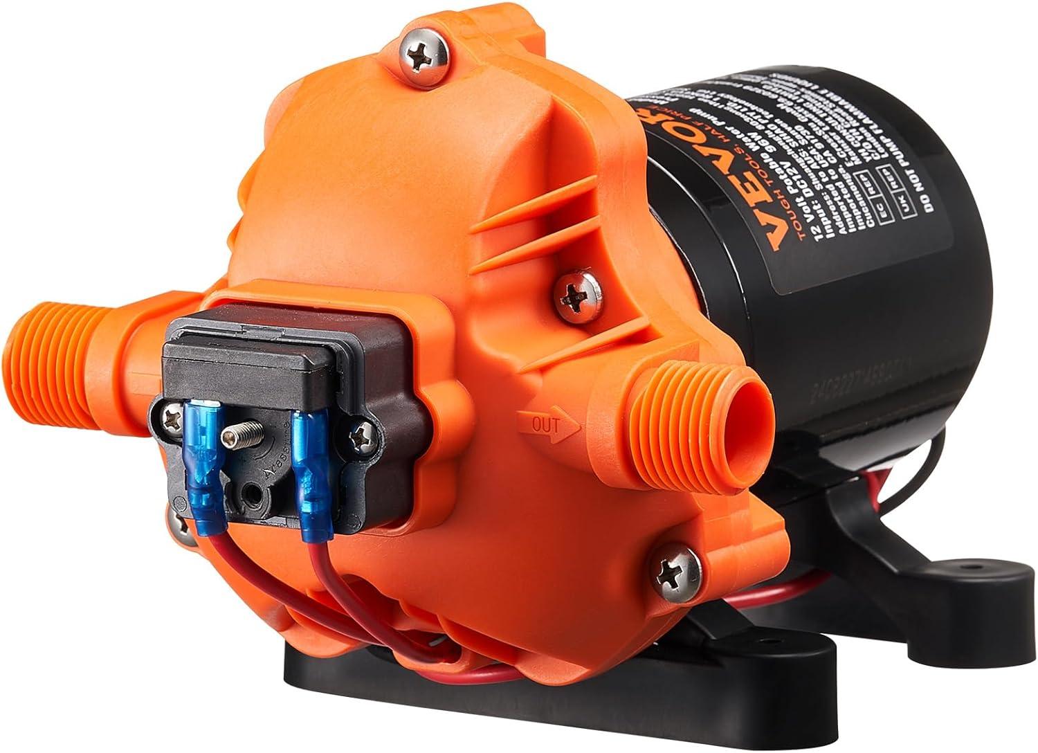 image:imageVEVOR 12V Diaphragm Pump 3 GPM 1136 Lmin 3Chamber 12 Volt DC Water Pump with Automatic Pressure Switch 40100 PSI Adjustable 50 PSI 12 MNPT Port for RV Yacht Food Truck Camper Marine12V 30GPM 50PSI