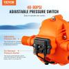 VEVOR 12V Diaphragm Pump, 3 GPM (11.36 L/min), 3-Chamber 12 Volt DC Water Pump with Automatic Pressure Switch 40-100 PSI Adjustable, 50 PSI, 1/2” MNPT Port, for RV Yacht Food Truck Camper Marine(110V  3.3GPM  45PSI)
