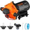 VEVOR 12V Diaphragm Pump, 3 GPM (11.36 L/min), 3-Chamber 12 Volt DC Water Pump with Automatic Pressure Switch 40-100 PSI Adjustable, 50 PSI, 1/2” MNPT Port, for RV Yacht Food Truck Camper Marine(12V  5.5GPM  70PSI(Adjustable))