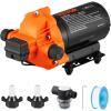 VEVOR 12V Diaphragm Pump, 3 GPM (11.36 L/min), 3-Chamber 12 Volt DC Water Pump with Automatic Pressure Switch 40-100 PSI Adjustable, 50 PSI, 1/2” MNPT Port, for RV Yacht Food Truck Camper Marine(110V  3.3GPM  45PSI)