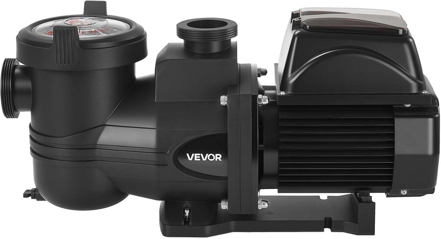 image:imageVEVOR Variable Speed Pool Pump 15 HP AC 220240V 132 GPM inAbove Swimming Pool Pump with Filter Basket Powerful Self Priming Programmable Timer for Inground and Above Ground Swimming Pool20 HP