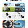 VEVOR 12″ Sand Filter Pump for Above Ground Pools Up to 15000 Gallons, 0.33 HP 3000 GPH Pool Filtration System, Pre-Assembled Core for Easy Setup, Leak-Resistant Design & 6-Way Valve(White)